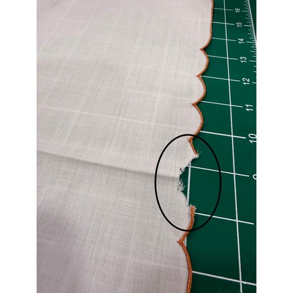 Vintage Scalloped Embroidered Napkins Set of 8 French Country Grandmillennial - Picture 5 of 12